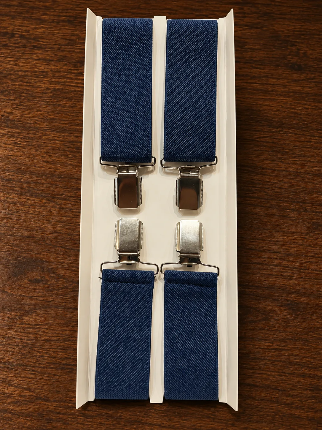 Bretelle blu con clip