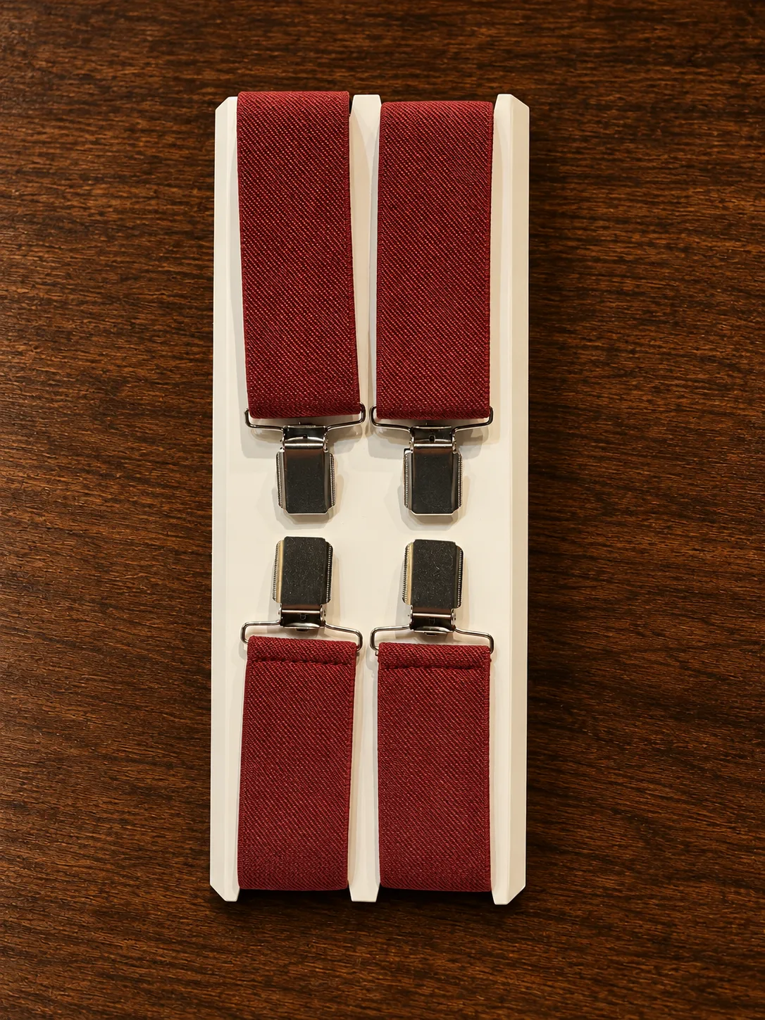 Bretelle rosso scuro con clip